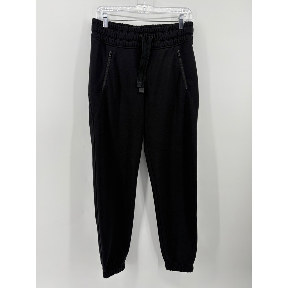 Athleta Bounce Back Jogger Black Size S Tapered Sweatpants Zip Pockets Lounge